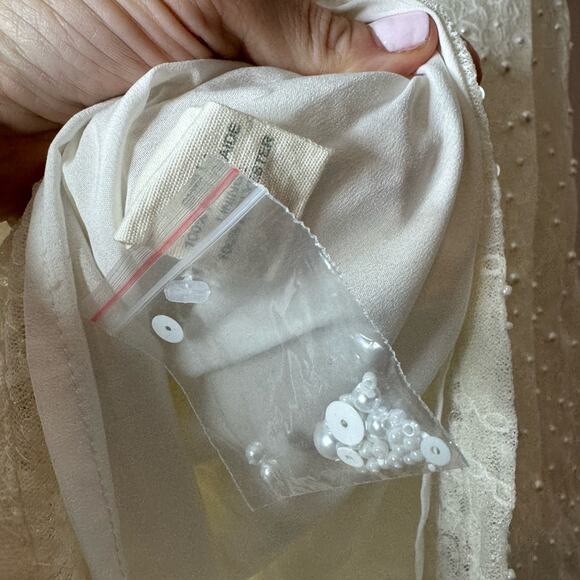 New BHLDN Anthropologie Forever That Girl Pearl Kanelle Dress $395 White Large - Picture 7 of 7